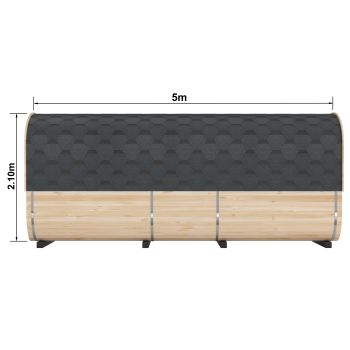 Preview: Fasssauna / Gartensauna / Banja / Quadro 5,0 m mit Vorraum